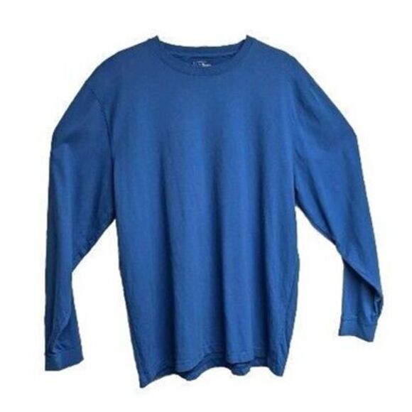 L.L. Bean Athletic Shirt Men Traditional Fit Activewear Top Long Sleeve Blue L - Picture 1 of 4